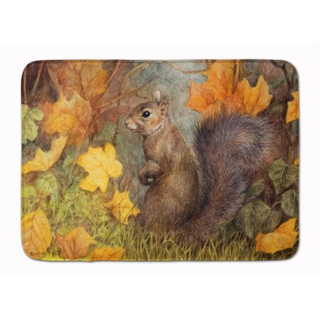 Carolines Treasures Grey Squirrel in Fall Leaves Machine Washable Memory Foam Mat CA68638